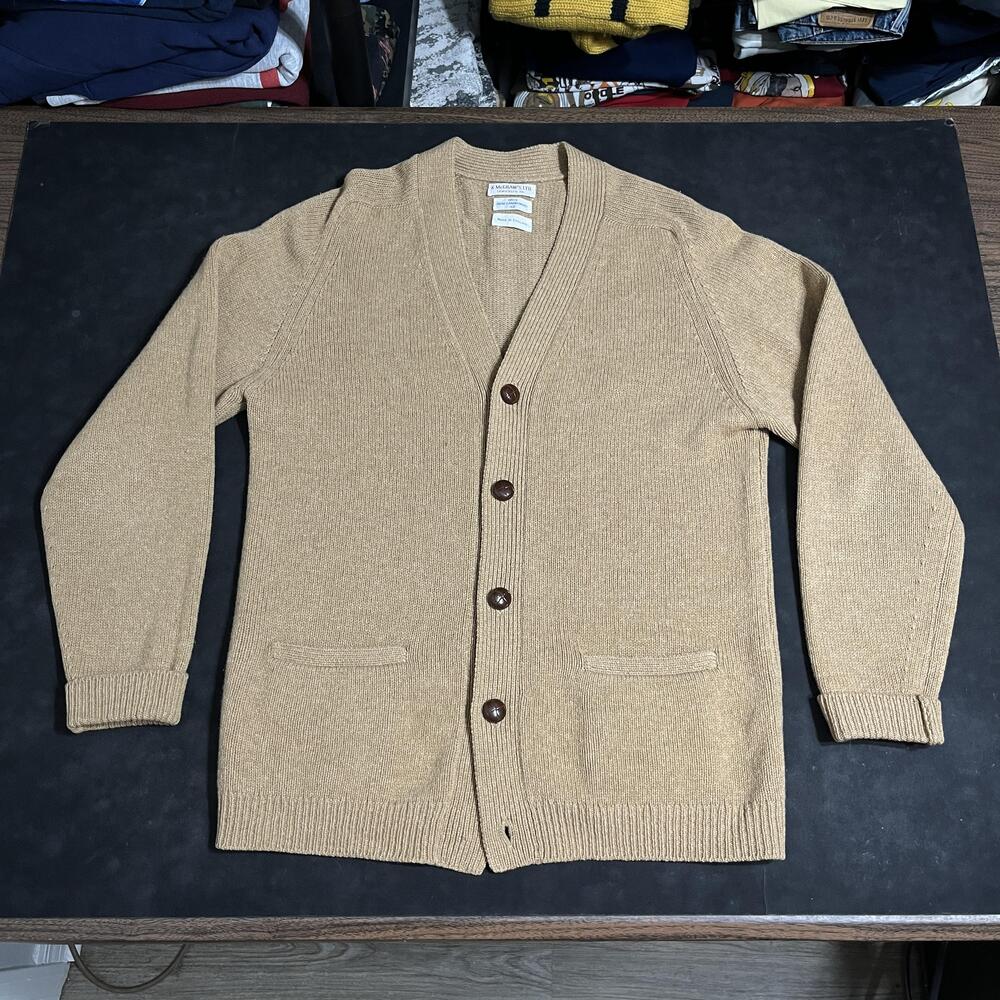 Vintage McGregor 1960s Lambswool Cardigan Sweater Mens Nirvana Made In England